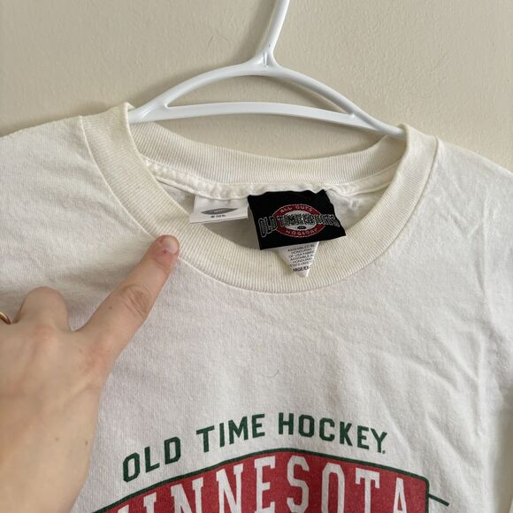 NHL Minnesota Wild Hockey Shirt Long Sleeve White Old Time Hockey Size XL - Picture 4 of 8